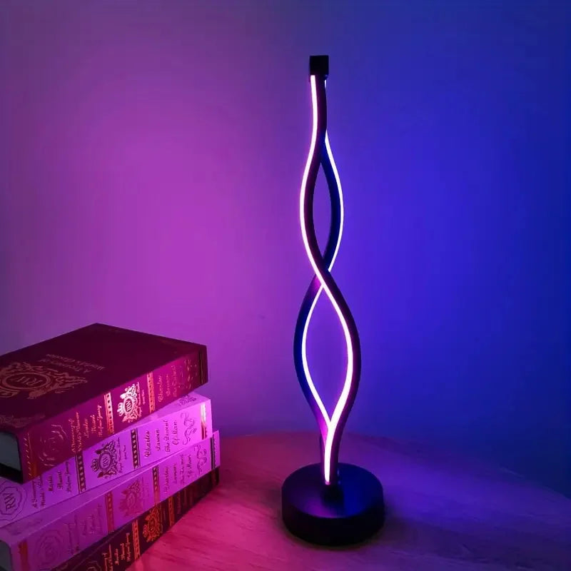 Lampe de chevet LED moderne, forme artistique, 2 options pour la luminosité