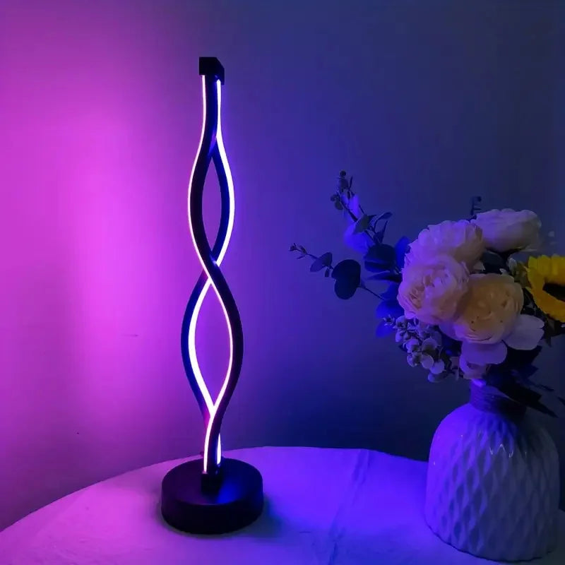 Lampe de chevet LED moderne, forme artistique, 2 options pour la luminosité