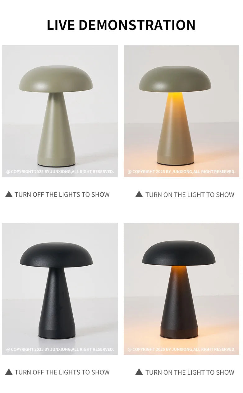 Lampe de chevet champignon rechargeable