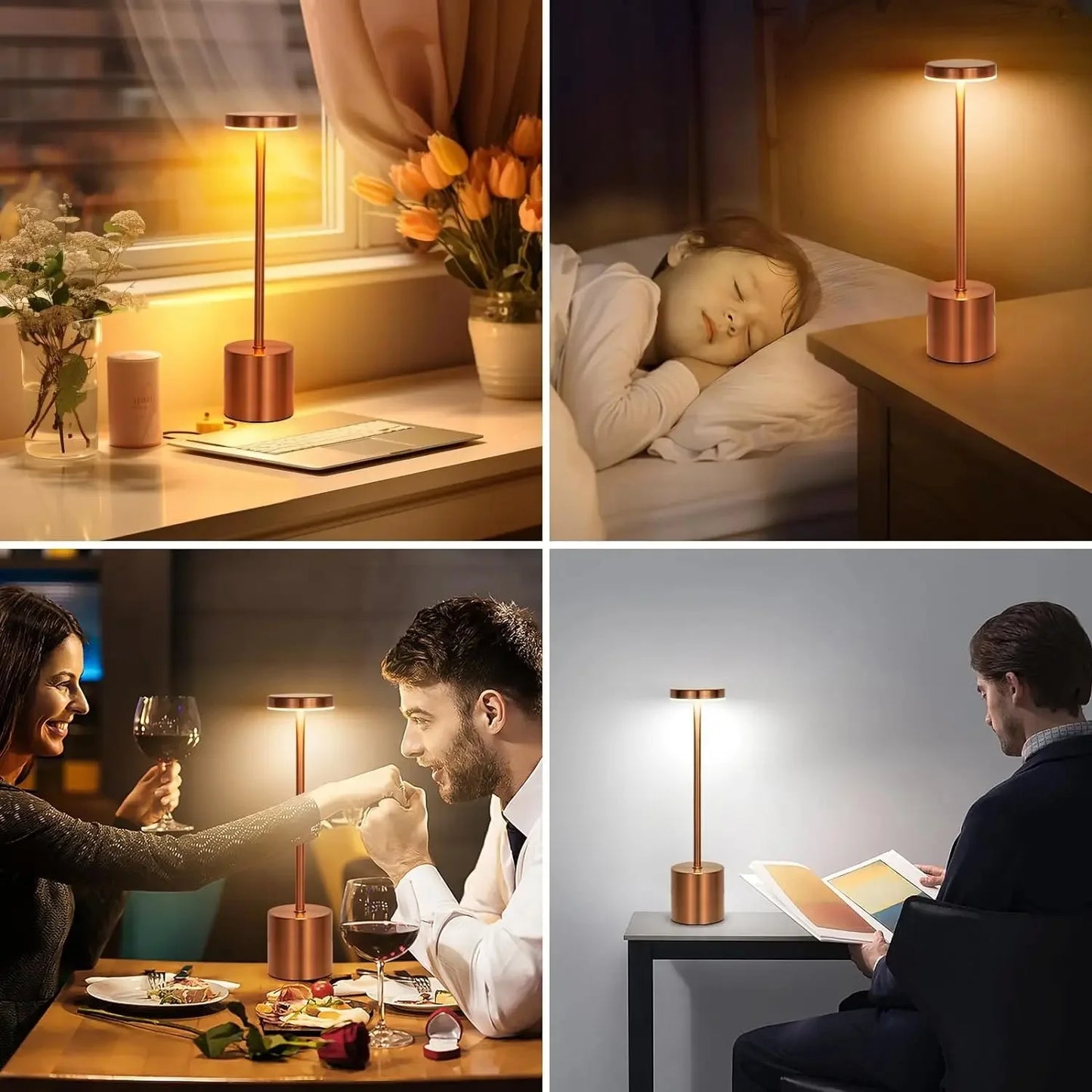 Lampe de chevet LED avec capteur tactile dimmable