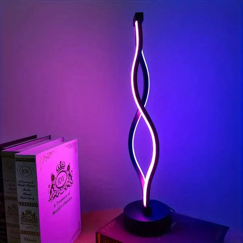 Lampe de chevet LED moderne, forme artistique, 2 options pour la luminosité