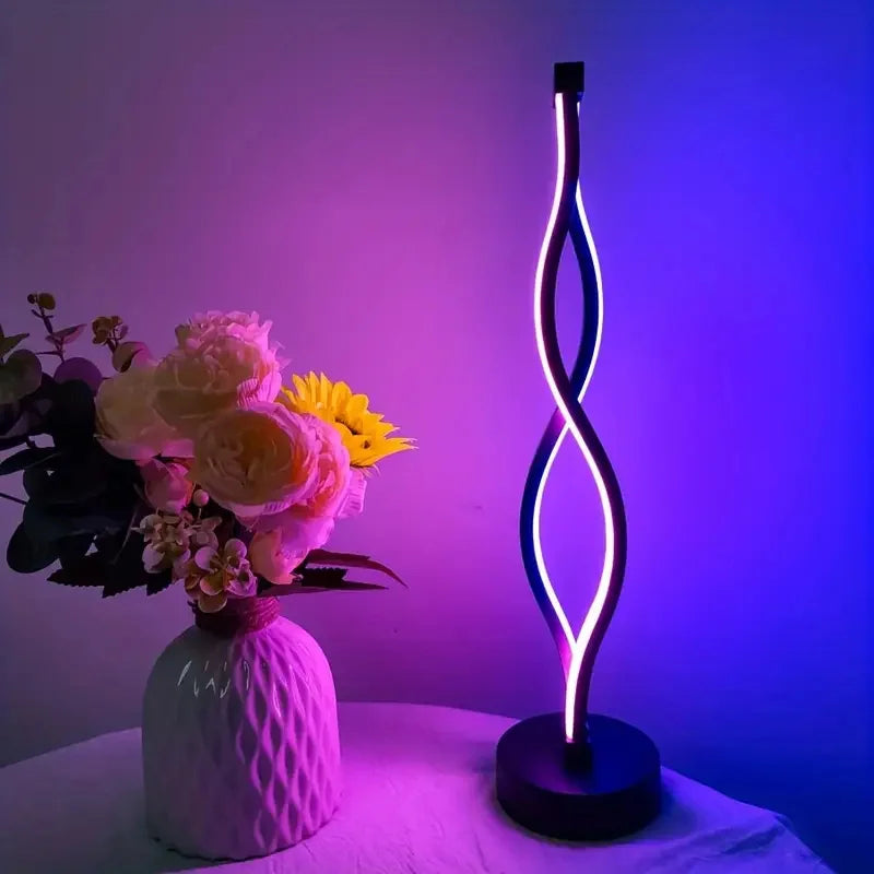 Lampe de chevet LED moderne, forme artistique, 2 options pour la luminosité