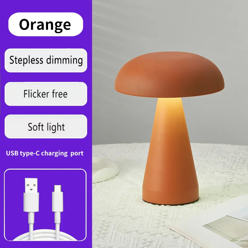 Lampe de chevet champignon rechargeable