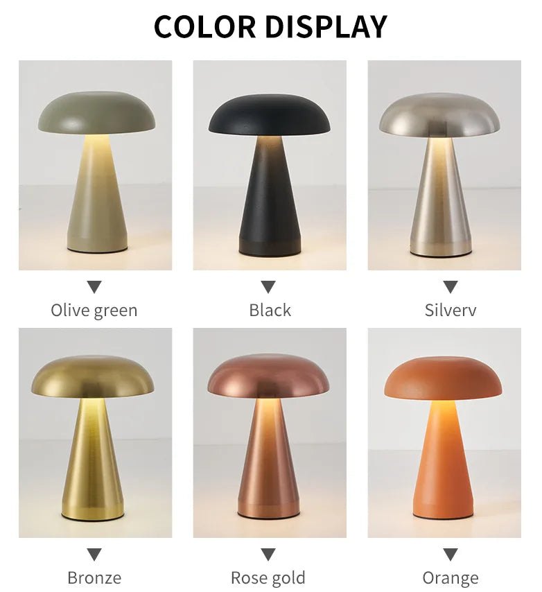 Lampe de chevet champignon rechargeable
