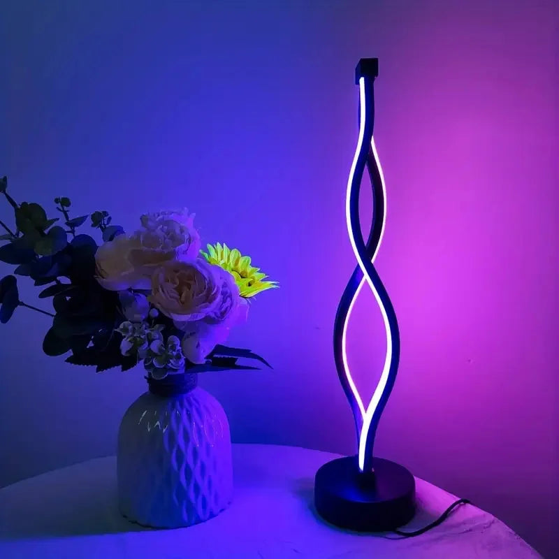 Lampe de chevet LED moderne, forme artistique, 2 options pour la luminosité