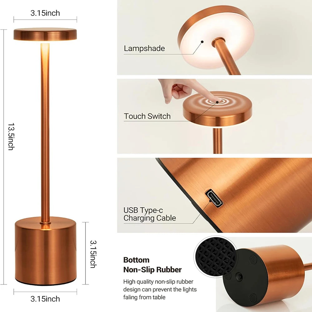 Lampe de chevet LED avec capteur tactile dimmable