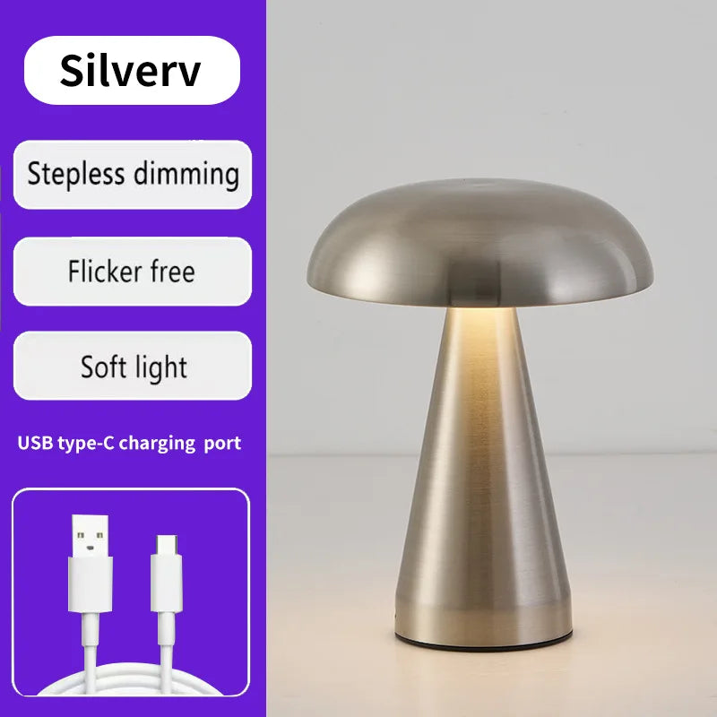Lampe de chevet champignon rechargeable
