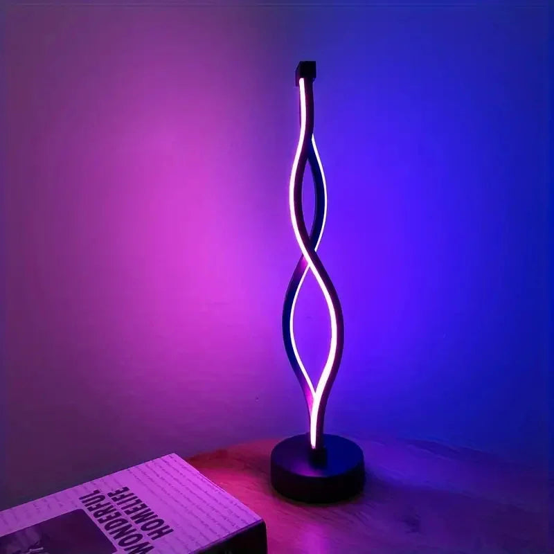 Lampe de chevet LED moderne, forme artistique, 2 options pour la luminosité