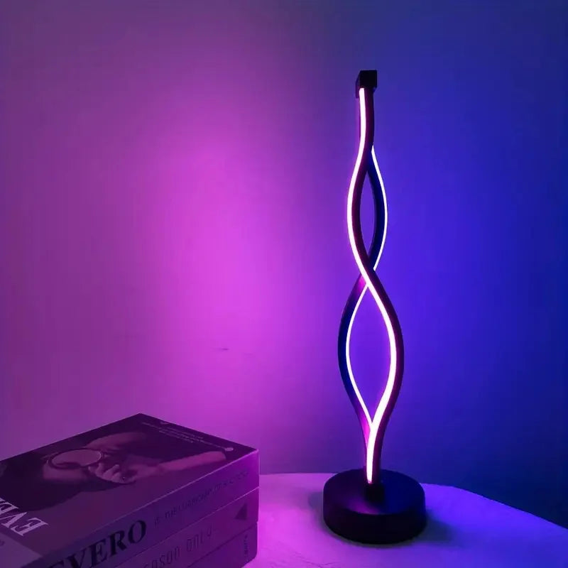 Lampe de chevet LED moderne, forme artistique, 2 options pour la luminosité