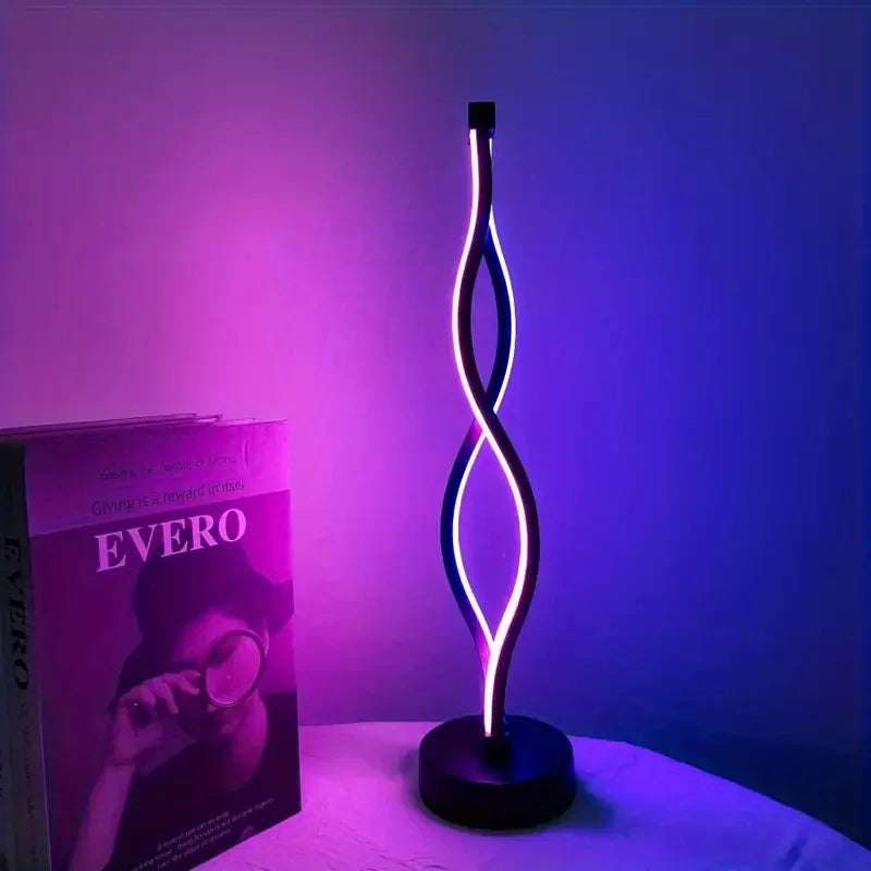 Lampe de chevet LED moderne, forme artistique, 2 options pour la luminosité