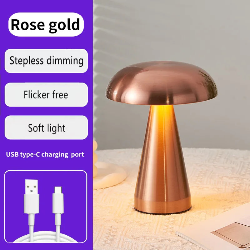 Lampe de chevet champignon rechargeable